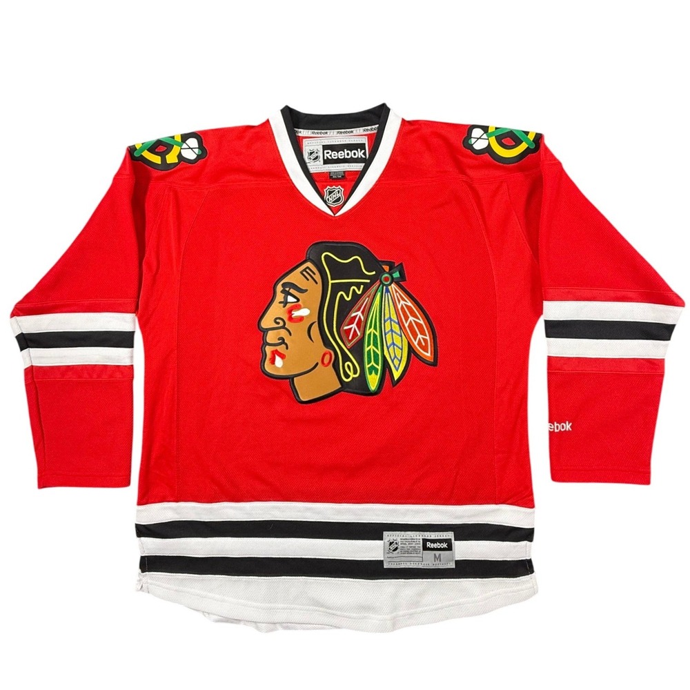 Reebok Chicago Blackhawks Jersey Mens Medium Red Excellent NHL Hockey Logo